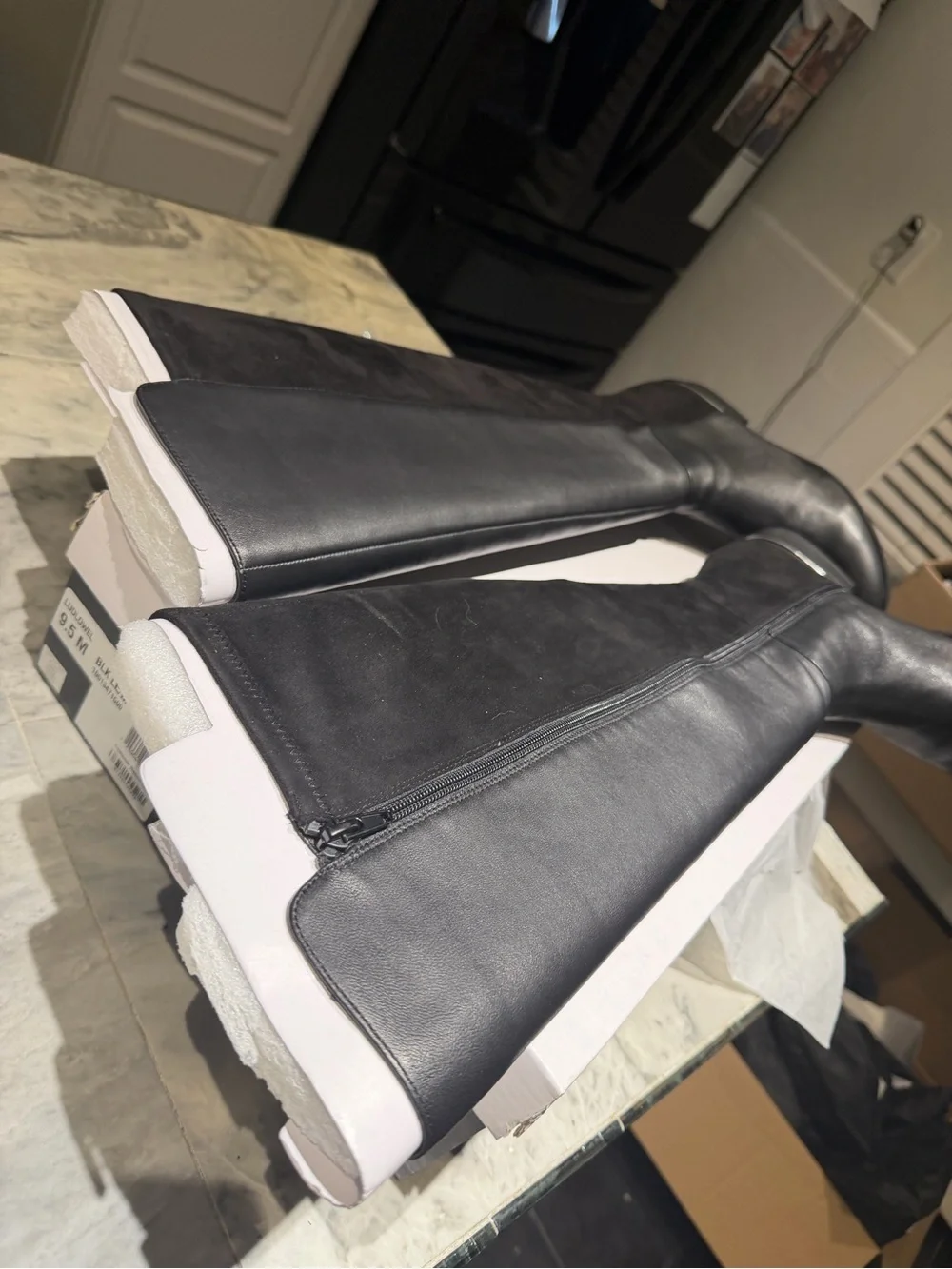 Alfani Black Over-The-Knee Leather Boots